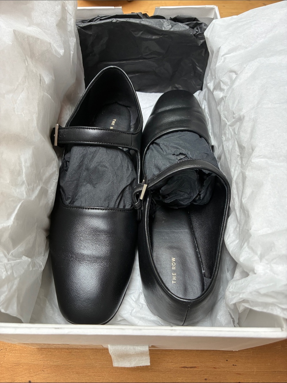 The Row Black Leather Mary Jane Loafers - Picture 6 of 7